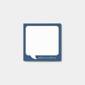 Navy Blue en White Talk Bubble Persoonlijke naam Post-it® Notes (Voorkant)