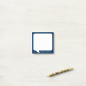 Navy Blue en White Talk Bubble Persoonlijke naam Post-it® Notes (Op bureau)