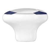 Navy Blue en White Voetbal / Football Keramische Knop (Zijkant)