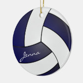 Navy Blue en White Volleyball 🏐 | DIY-naam Keramisch Ornament (Links)