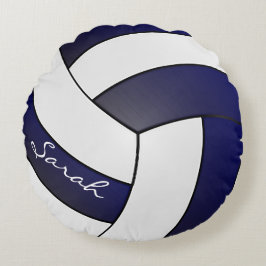 Navy Blue en White Volleyball 🏐 | DIY-naam Rond Kussen