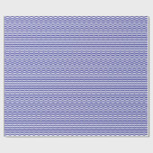 Navy Blue en White Wavy Stripes Cadeaupapier (Vlak)