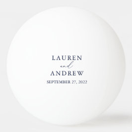 Navy Blue en White Wedding Personalized Pingpongbal