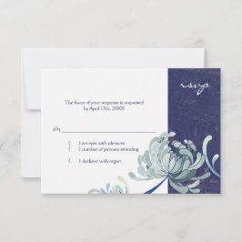 Navy Blue en White Wedding RSVP