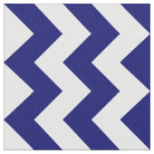 Navy Blue en White Zigzag Geometric Fabric Stof (Close Up)