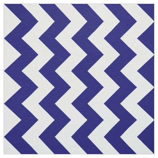 Navy Blue en White Zigzag Geometric Fabric Stof (Swatch)