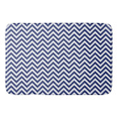 Navy Blue en White Zigzag Stripes Chevron Pattern Badmat (Voorkant)