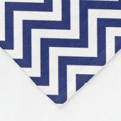 Navy Blue en White Zigzag Stripes Chevron Pattern Fleece Deken (Hoek)