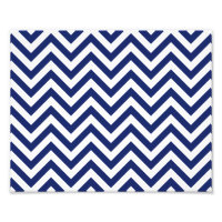 Navy Blue en White Zigzag Stripes Chevron Pattern