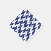 Navy Blue en White Zigzag Stripes Chevron Pattern Servet (Hoek)