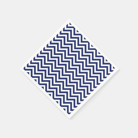 Navy Blue en White Zigzag Stripes Chevron Pattern Servet (Hoek)
