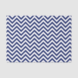 Navy Blue en White Zigzag Stripes Chevron Pattern Tissuepapier