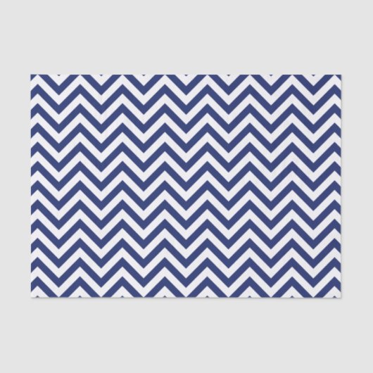 Navy Blue en White Zigzag Stripes Chevron Pattern Tissuepapier (Voorkant)