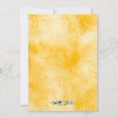 Navy Blue en Yellow Floral Modern Bridal Brunch Kaart (Achterkant)