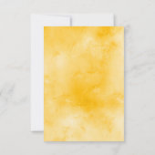 Navy Blue en Yellow Floral Vertical Wedding RSVP Kaartje (Achterkant)