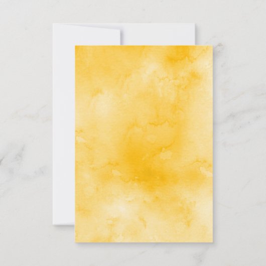 Navy Blue en Yellow Floral Vertical Wedding RSVP Kaartje (Achterkant)