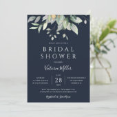 Navy Blue Eucalyptus Greenery laat Vrijgezellenfee Kaart (Staand voorkant)