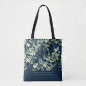 Navy Blue Eucalyptus Moeder van de Bruid Tote Bag (Voorkant)