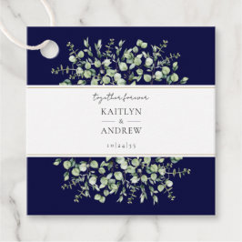 Navy Blue Eucalyptus voor altijd samen Bedankjes Labels