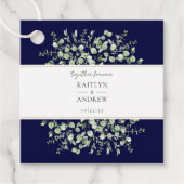 Navy Blue Eucalyptus voor altijd samen Bedankjes Labels (Voorkant)