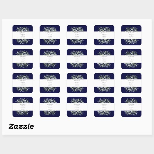 Navy Blue Eucalyptus voor altijd samen Vierkante Sticker (Vel)