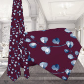 Navy Blue Eucalyptus Wedding Burgundy Stropdas