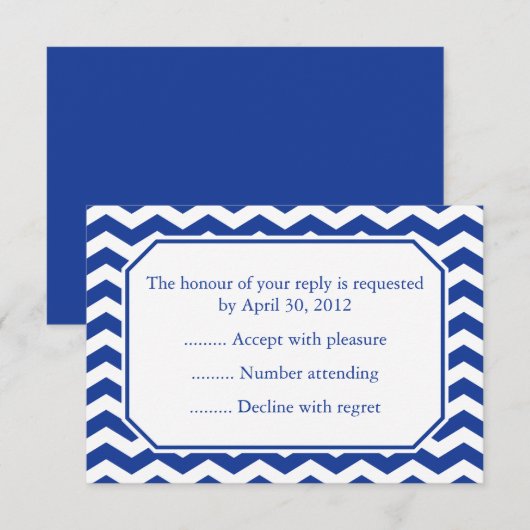 Navy Blue Event Reply, RSVP of Response Cards (Voorkant / Achterkant)
