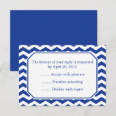 Navy Blue Event Reply, RSVP of Response Cards Kaartje (Voorkant / Achterkant)