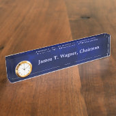 Navy Blue Executive Naambordje (Zijkant)
