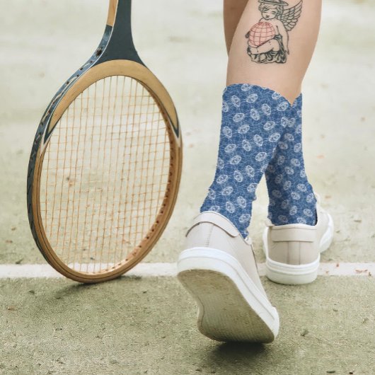 Navy Blue Eye Spooky Pattern Cool & Funny Creepy Sokken