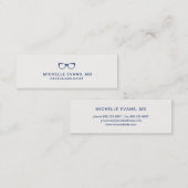 Navy Blue Eyeglasses Logo Optometrist Eenvoudig Mini Visitekaartje (Voorkant / Achterkant)