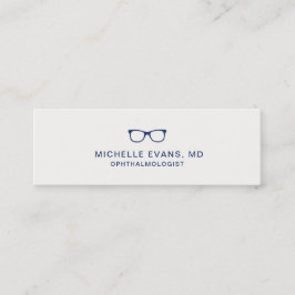 Navy Blue Eyeglasses Logo Optometrist Eenvoudig Mini Visitekaartje
