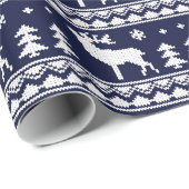 Navy Blue Fair Isle kerstSweater Pattern Cadeaupapier (Rol Hoek)