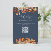 Navy Blue Fall Leaves Respons Kaart (Staand voorkant)