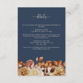 Navy Blue Fall Wedding Informatiekaartje (Voorkant)