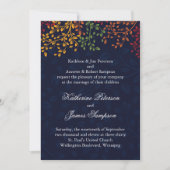Navy Blue Fall Wedding Kaart (Voorkant)