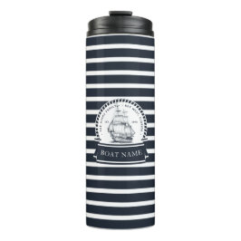 Navy Blue Family Name Boat Thermosbeker