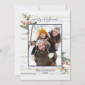 Navy Blue Farmhouse Merry Kerstmis foto Feestdagenkaart (Voorkant)