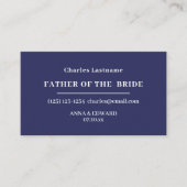 Navy Blue Father of the Bride Business Cards Visitekaartje (Voorkant)