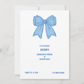 Navy + Blue Faux Glitter Bow  Kaart (Voorkant)