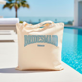 Navy + Blue Faux Glitter BRIDESMAID Tote Bag