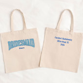 Navy + Blue Faux Glitter BRIDESMAID Tote Bag
