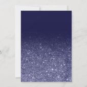 Navy blue faux glitter ombre chic bruiloft kaart (Achterkant)