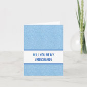 Navy + Blue Faux Glitter Wedding Party Proposal Kaart (Voorkant)