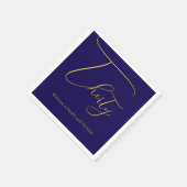 Navy Blue & Faux Gold Foil 30th Birthday Napkins Servet (Hoek)