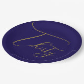 Navy Blue & Faux Gold Foil 30th Birthday  Papieren Bordje (Gekanteld)