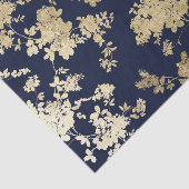 Navy blue faux goudshabby  chic floral tissuepapier (Detail)