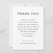 Navy Blue Faux Vellum Text Foto Weddenschap Bedankkaart (Achterkant)