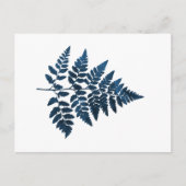 Navy Blue Fern Leaf Briefkaart (Voorkant)