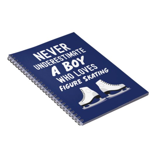 Navy Blue Figure Skating Gifts For Baby Boys Kids Notitieboek (Rechterzijde)
